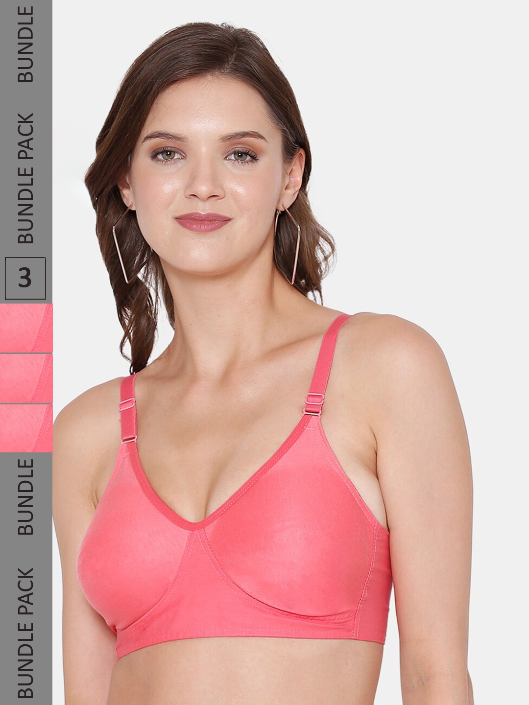 Souminie Pack Of 3 Full Coverage All Day Comfort Super Support Cotton Everyday Bra, Coral
Souminie Pack Of 3 Full Coverage All Day Comfort Super Support Cotton Everyday Bra, Coral