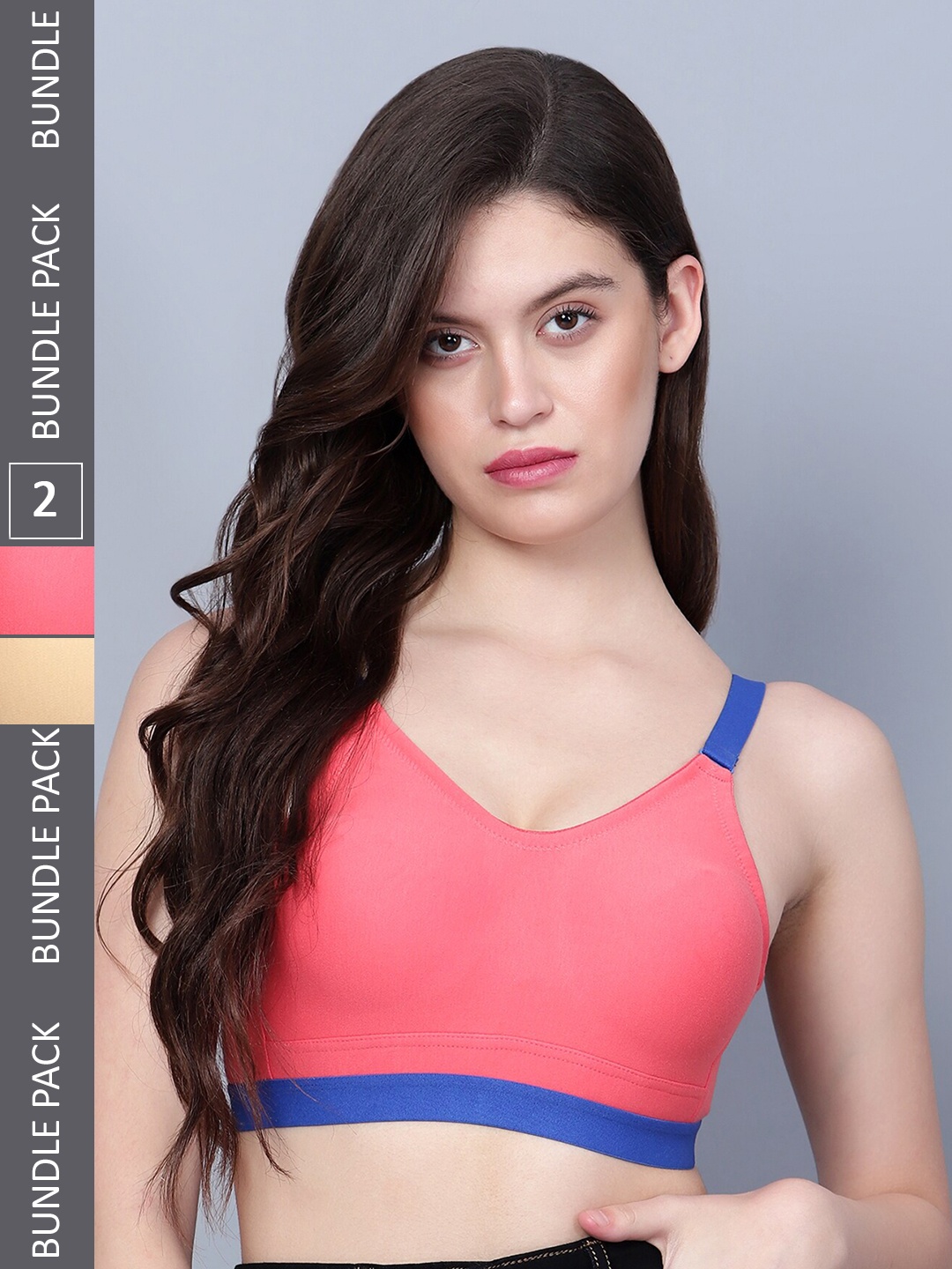 JJAAGG T Pack Of 2 Colourblocked Full Coverage Non-Wired Workout Bra With All Day Comfort, Coral
JJAAGG T Pack Of 2 Colourblocked Full Coverage Non-Wired Workout Bra With All Day Comfort, Coral
