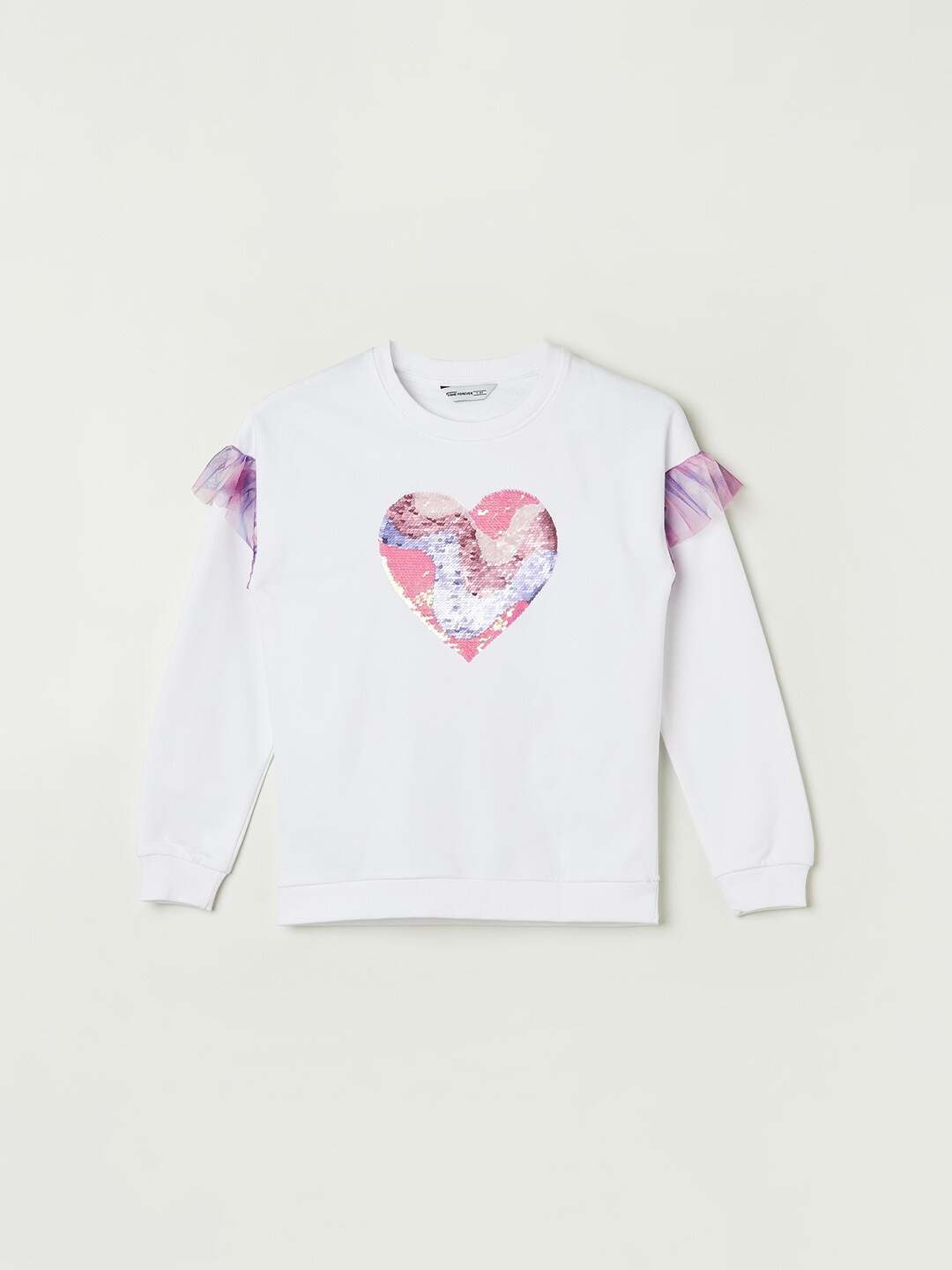 Fame Forever by Lifestyle Girls Sequin Embellished Long Sleeves Pure Cotton Pullover, White
Fame Forever by Lifestyle Girls Sequin Embellished Long Sleeves Pure Cotton Pullover, White