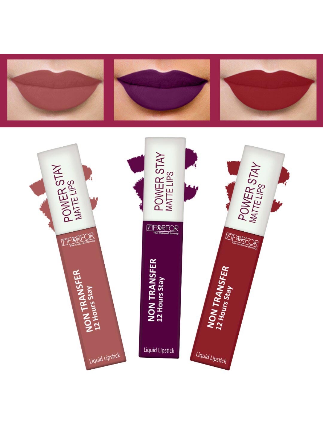 FORFOR Set of 3 Powerstay Non-Transfer Waterproof Liquid Matte Lipstick - 5ml Each, Red
FORFOR Set of 3 Powerstay Non-Transfer Waterproof Liquid Matte Lipstick - 5ml Each, Red