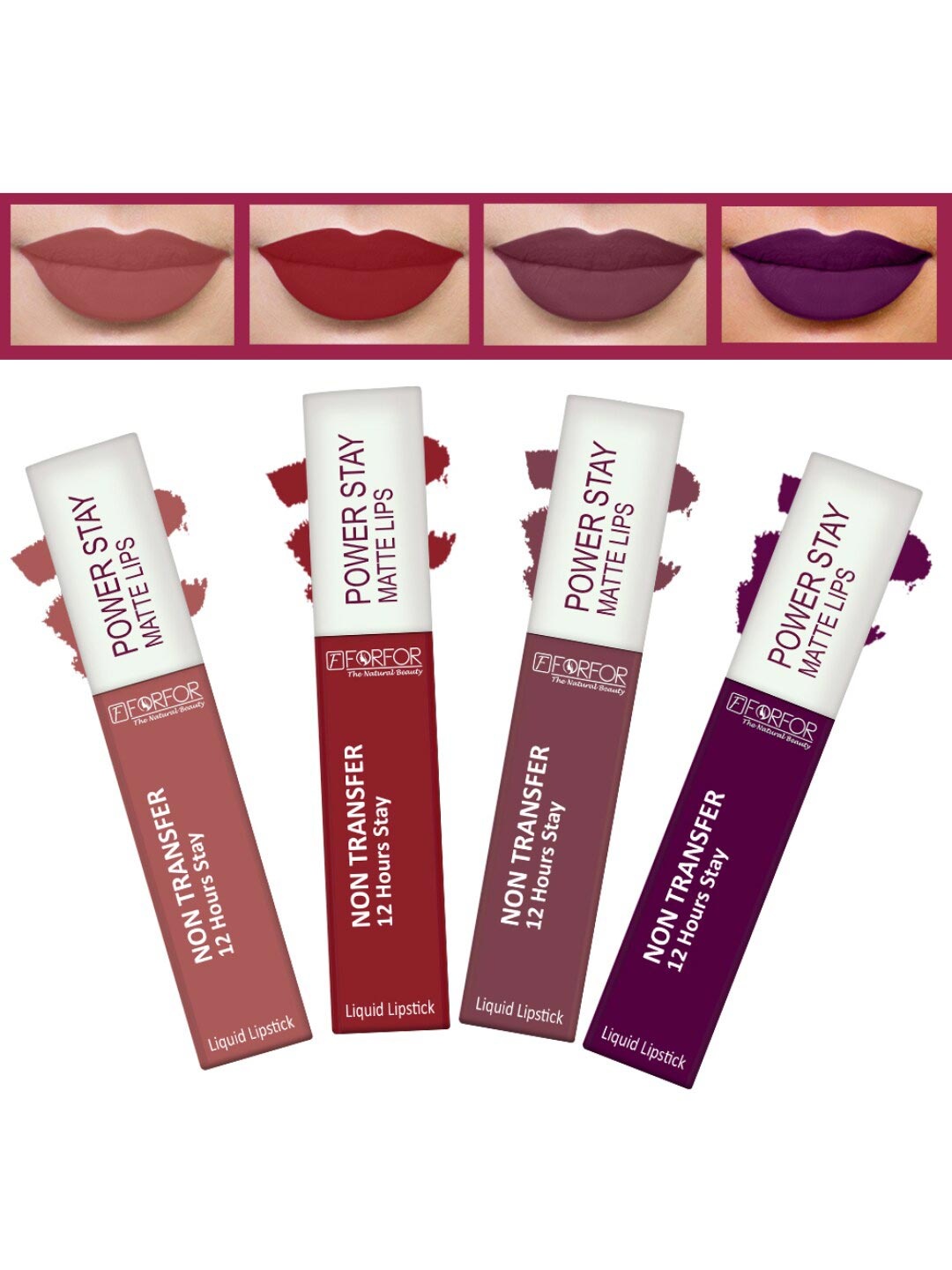 FORFOR Set of 4 Powerstay Non-Transfer Waterproof Liquid Matte Lipstick - 5ml Each, Red
FORFOR Set of 4 Powerstay Non-Transfer Waterproof Liquid Matte Lipstick - 5ml Each, Red