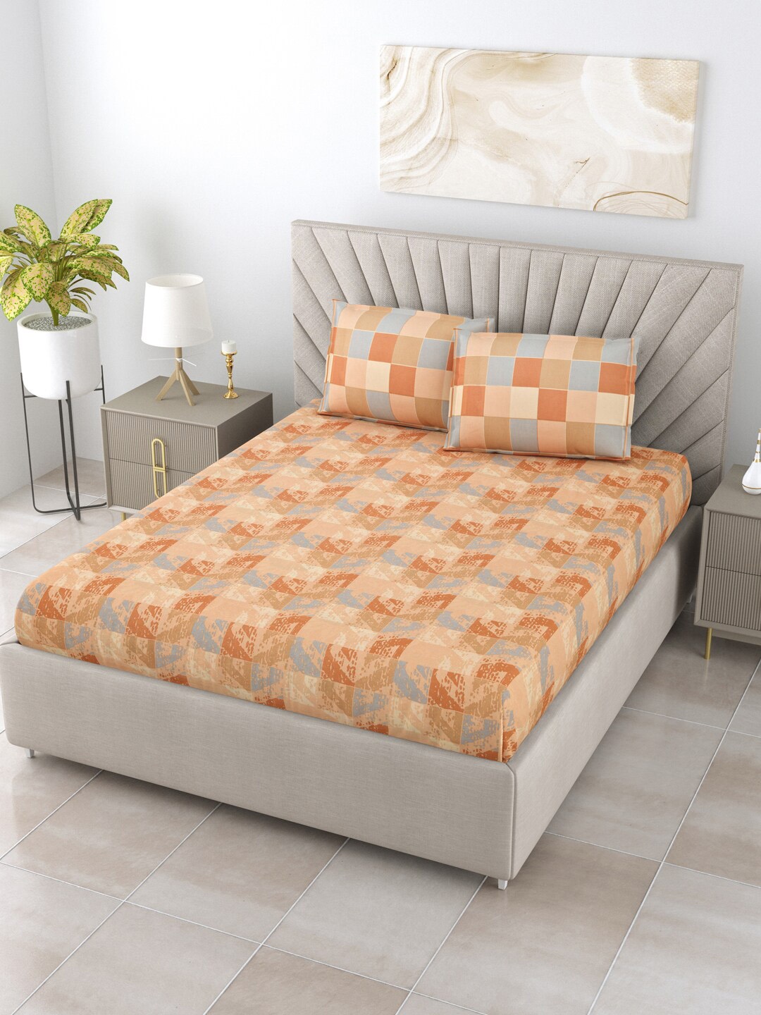 BOMBAY DYEING Blumen Beige Printed Cotton 120 TC Queen Bedsheet with 2 Pillow Covers
BOMBAY DYEING Blumen Beige Printed Cotton 120 TC Queen Bedsheet with 2 Pillow Covers
