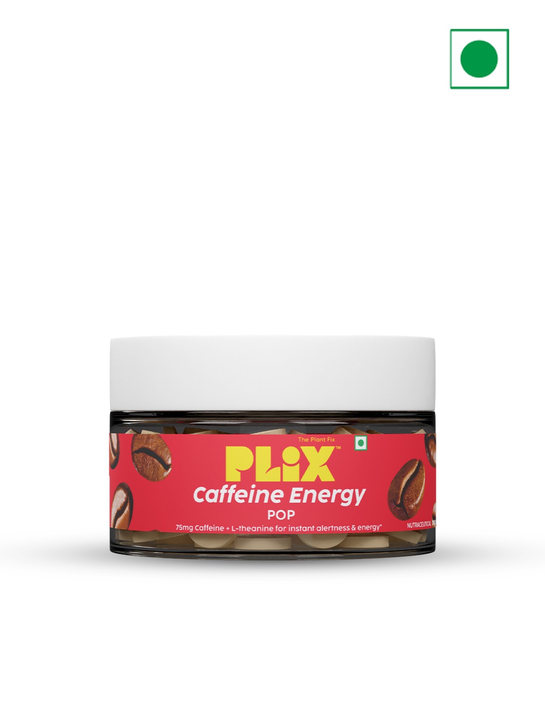 PLIX THE PLANT FIX Caffeine Energy Pop Tablets for Instant Energy - 15 Effervescent Mints, White
PLIX THE PLANT FIX Caffeine Energy Pop Tablets for Instant Energy - 15 Effervescent Mints, White