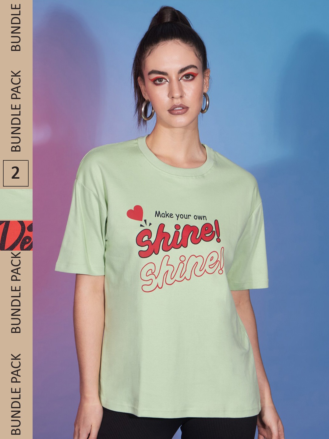 GUTI Pack Of 2 Typography Printed Drop-Shoulder Sleeves Cotton Oversized T-shirt, Green
GUTI Pack Of 2 Typography Printed Drop-Shoulder Sleeves Cotton Oversized T-shirt, Green