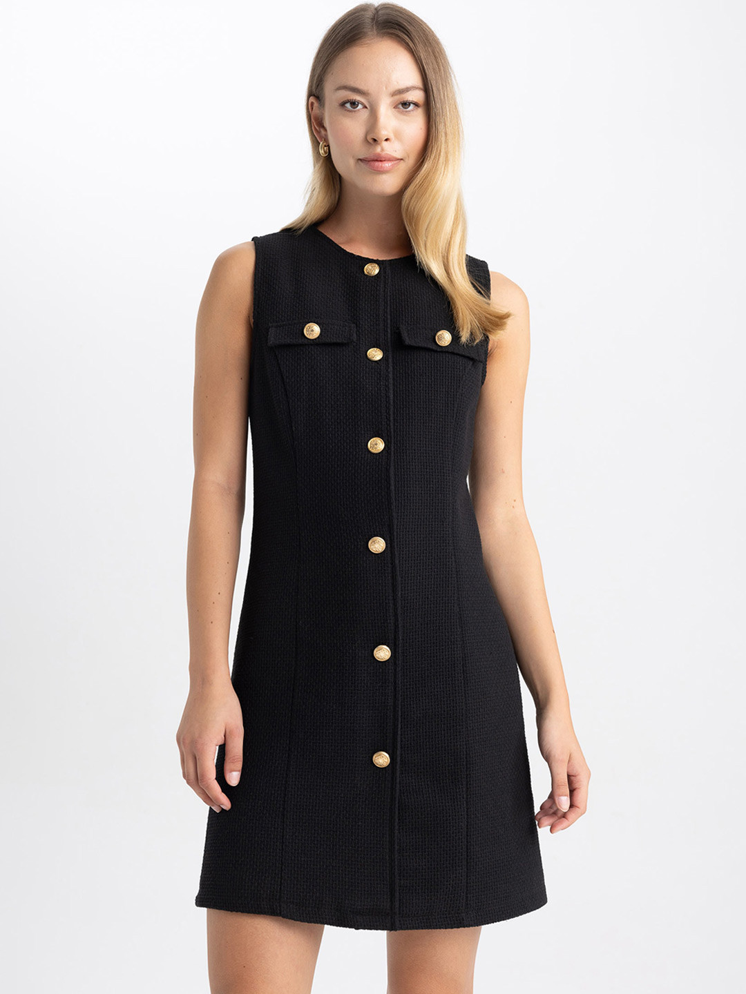 DeFacto Round Neck Sleeveless A-Line Dress, Black
DeFacto Round Neck Sleeveless A-Line Dress, Black