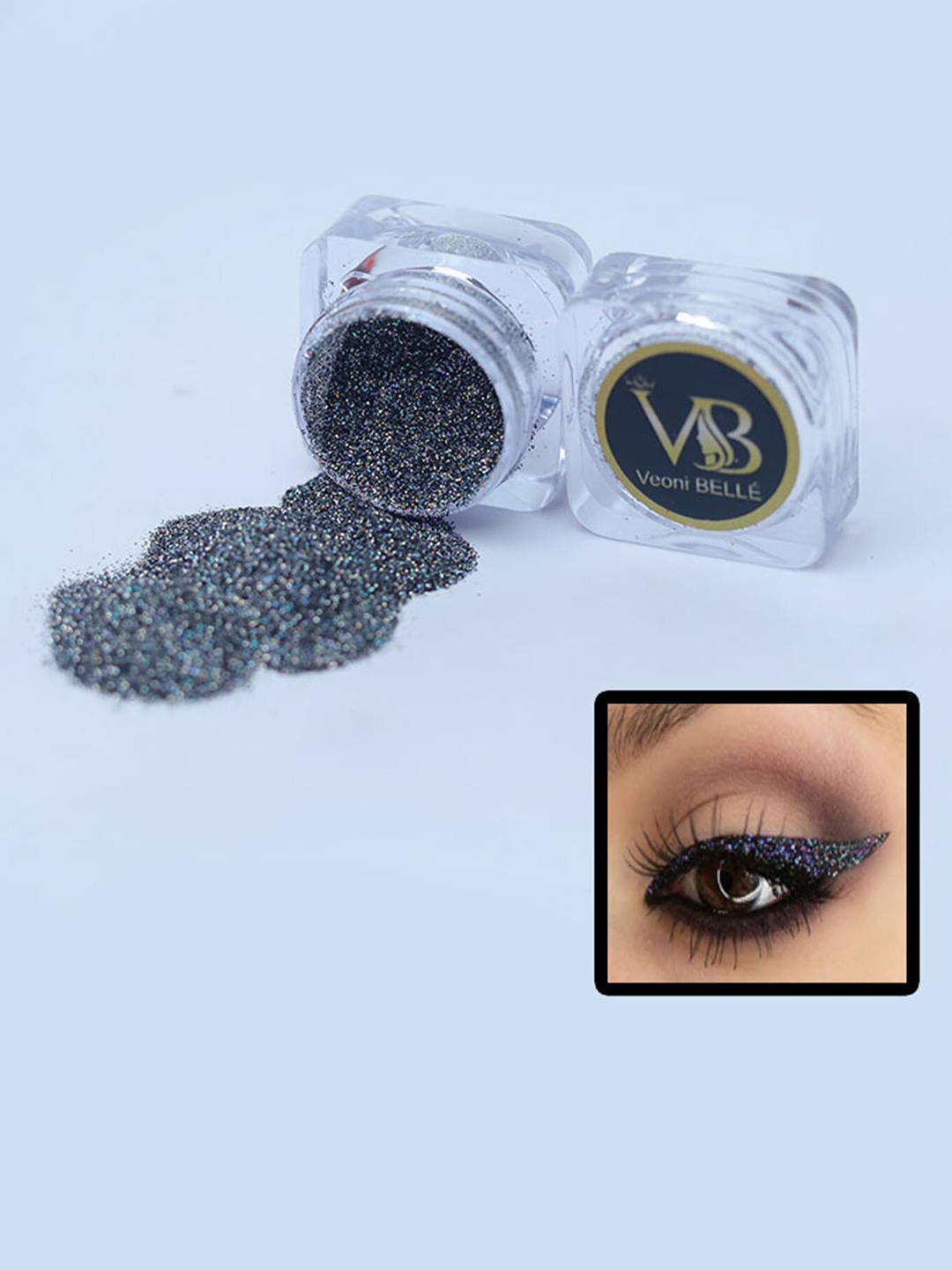Veoni BELLE Holographic Ultra Fine Iridescent Laser Glitter Powder Eyeshadow- Dark Starlit, Grey
Veoni BELLE Holographic Ultra Fine Iridescent Laser Glitter Powder Eyeshadow- Dark Starlit, Grey