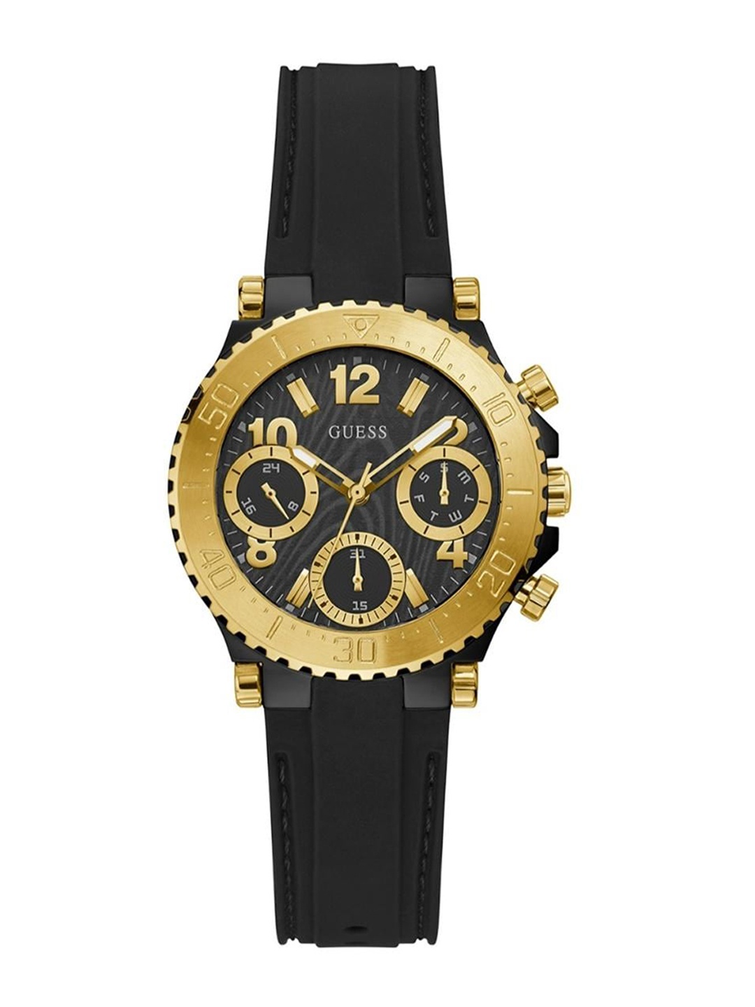 GUESS Women Textured Dial & Silicon Straps Analogue Chronograph Watch GW0466L1, Black
GUESS Women Textured Dial & Silicon Straps Analogue Chronograph Watch GW0466L1, Black