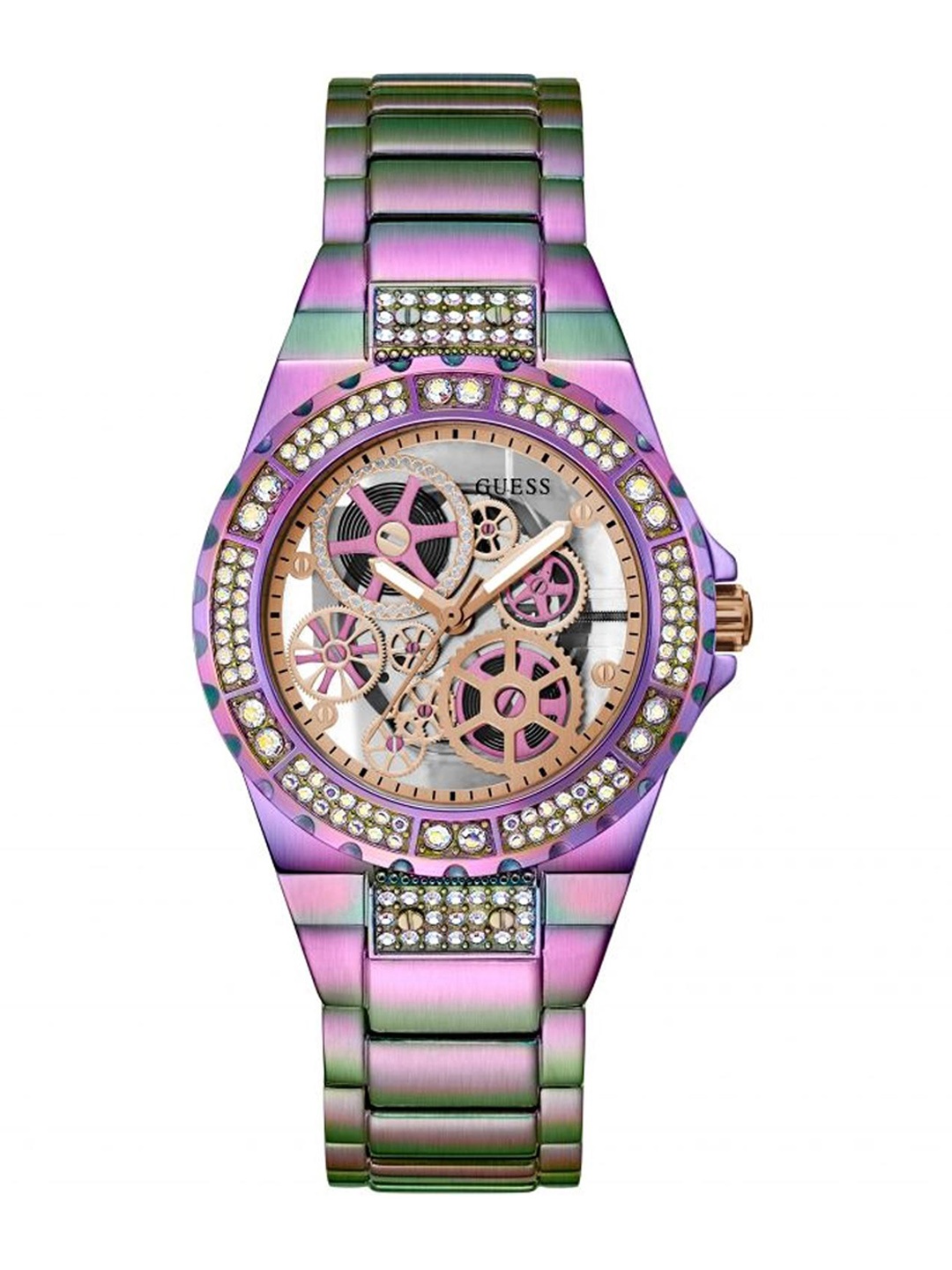 GUESS Women Skeleton Dial & Stainless Steel Straps Analogue Watch GW0302L3, Purple
GUESS Women Skeleton Dial & Stainless Steel Straps Analogue Watch GW0302L3, Purple