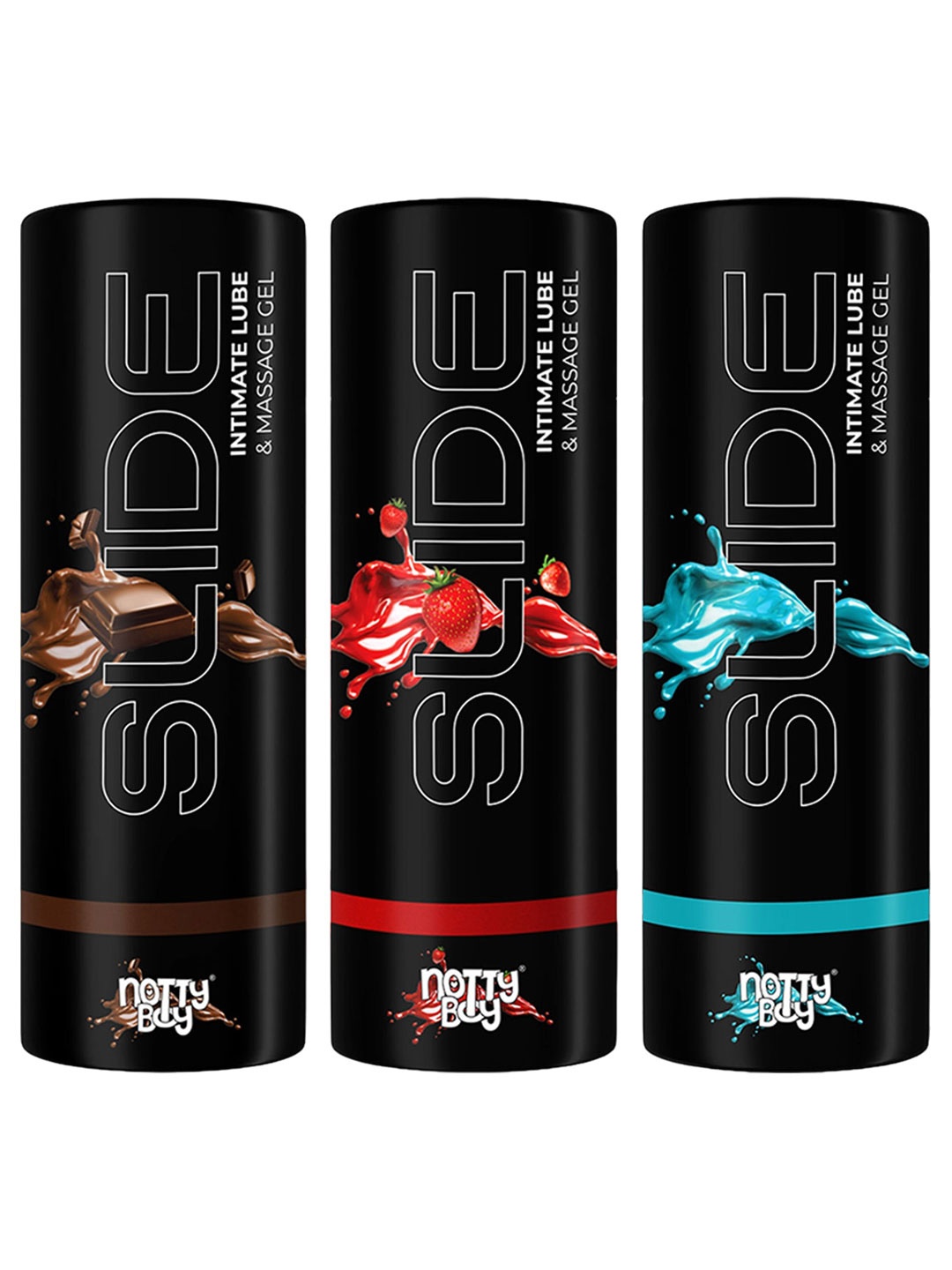 noTTy Boy Set Of 3 Slide Intimate Lube & Massage Gel-100mlEach-Strawberry-Chocolate-Plain, Na
noTTy Boy Set Of 3 Slide Intimate Lube & Massage Gel-100mlEach-Strawberry-Chocolate-Plain, Na