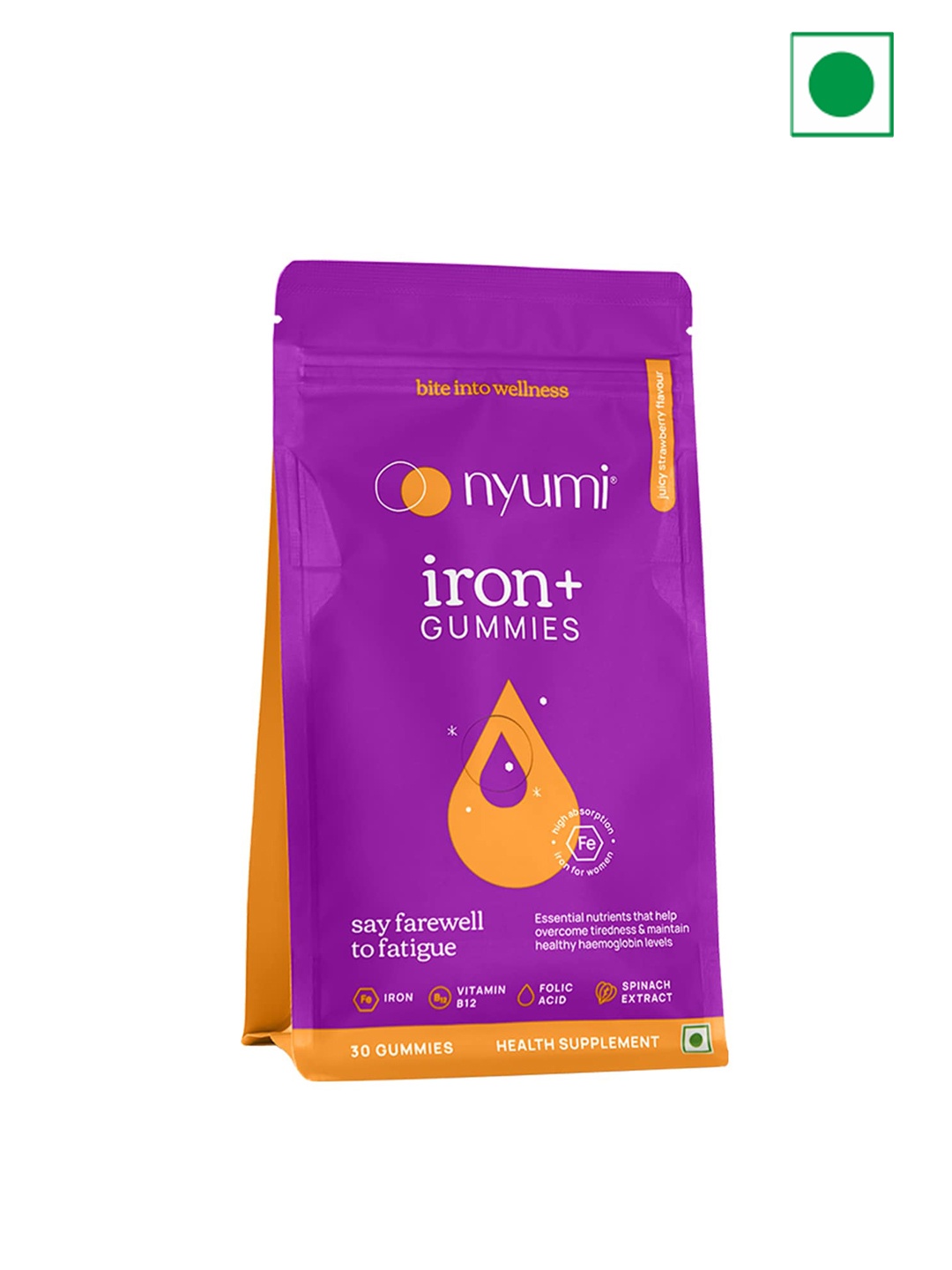 NYUMI Women Iron+ Gummies To Reduce Tiredness and Fight Anemia - 30 Gummies, Purple
NYUMI Women Iron+ Gummies To Reduce Tiredness and Fight Anemia - 30 Gummies, Purple