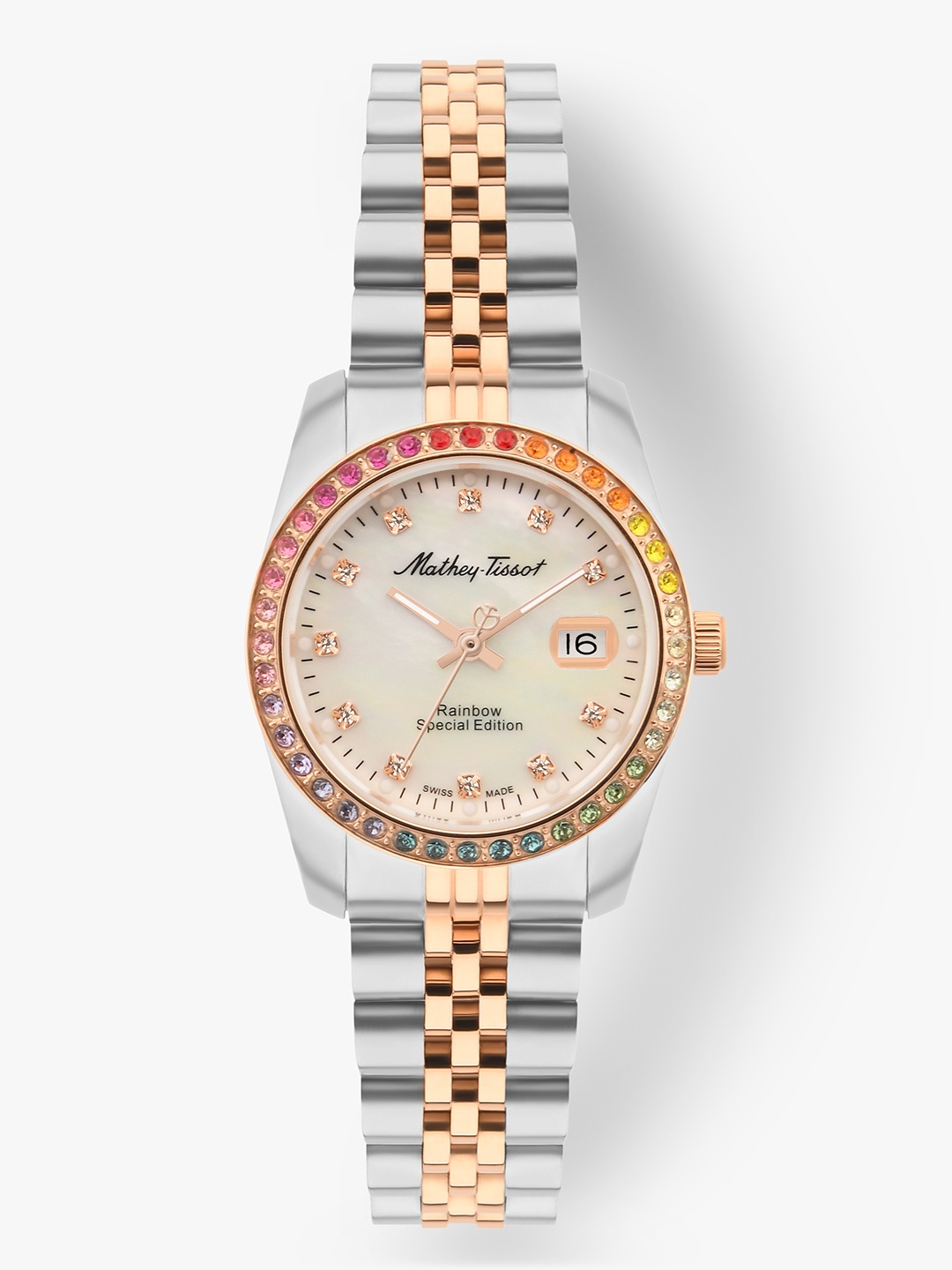 Mathey-Tissot Women Swiss Made Rainbow Special Edition Analog Watch for WomenD809BQI, White
Mathey-Tissot Women Swiss Made Rainbow Special Edition Analog Watch for WomenD809BQI, White