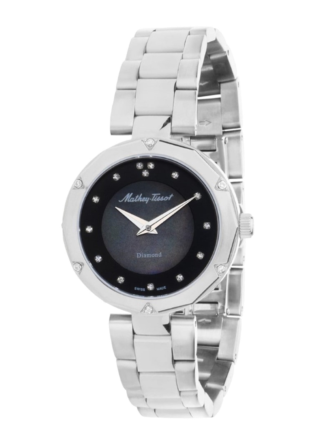 Mathey-Tissot Women Embellished Dial & Stainless Steel Analogue Watch D1087AQN, Black
Mathey-Tissot Women Embellished Dial & Stainless Steel Analogue Watch D1087AQN, Black