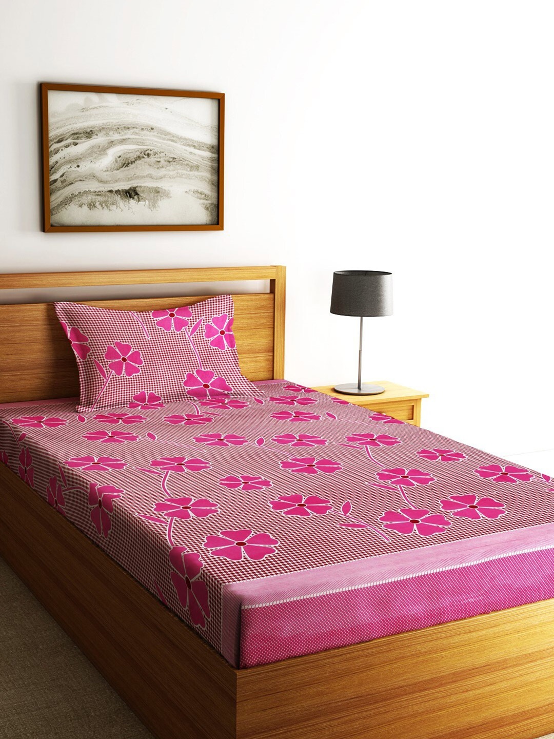 Fashion String Pink & White Floral Microfiber 144 TC Single Bedsheet with 1 Pillow Cover
Fashion String Pink & White Floral Microfiber 144 TC Single Bedsheet with 1 Pillow Cover
