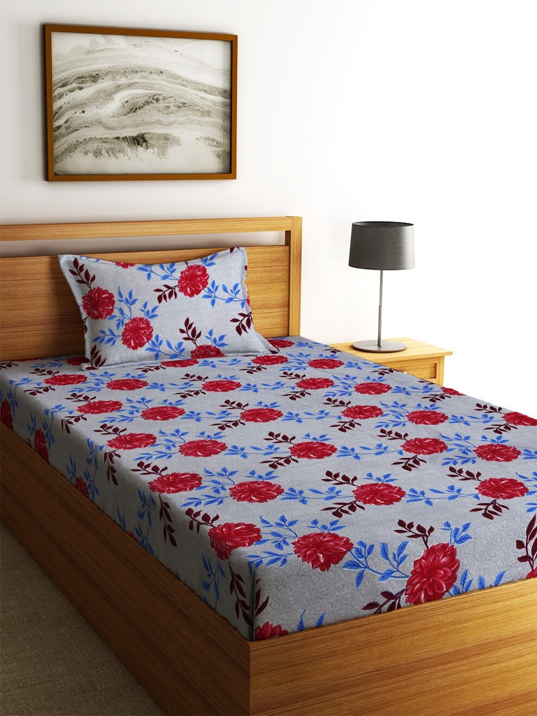 Fashion String Grey & Red Floral Microfiber 144 TC Single Bedsheet with 1 Pillow Covers
Fashion String Grey & Red Floral Microfiber 144 TC Single Bedsheet with 1 Pillow Covers