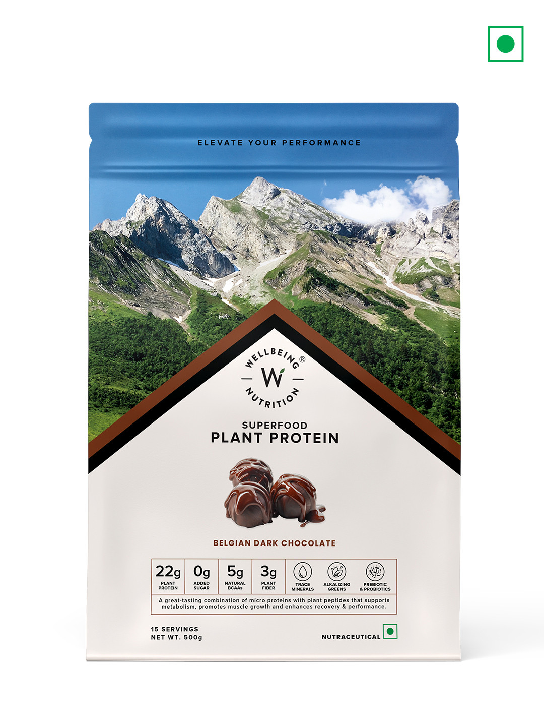 Wellbeing Nutrition Dark Chocolate Hazelnut Superfood Plant Protein with Fiber - 500 gms, Blue
Wellbeing Nutrition Dark Chocolate Hazelnut Superfood Plant Protein with Fiber - 500 gms, Blue