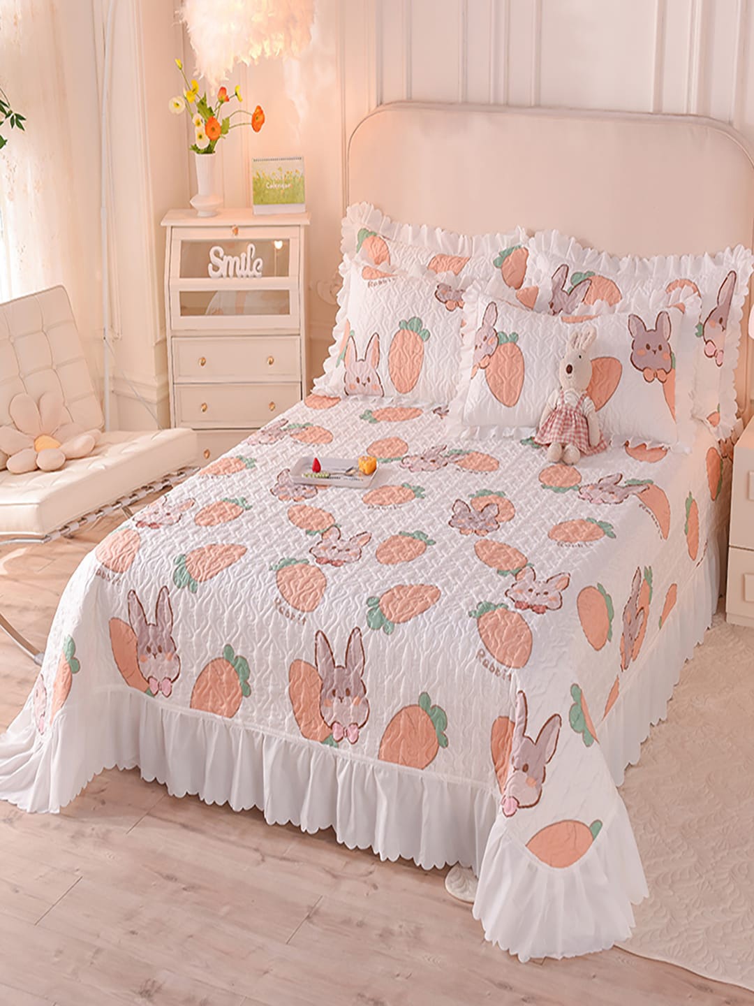 JC Collection White & Pink Floral-Printed 162 TC Double Bed Cover With 2 Pillow Covers
JC Collection White & Pink Floral-Printed 162 TC Double Bed Cover With 2 Pillow Covers