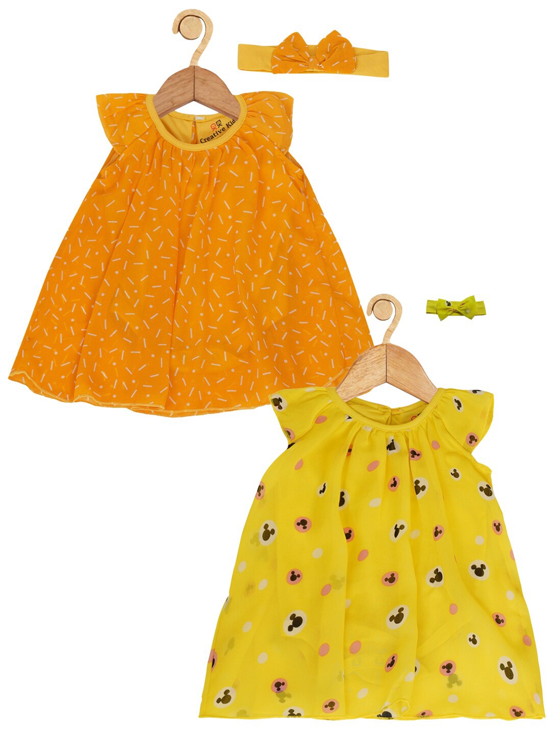 Creative Kids Infant Girls Pack Of 2 Mickey Mouse Printed A-Line Romper Dress, Mustard
Creative Kids Infant Girls Pack Of 2 Mickey Mouse Printed A-Line Romper Dress, Mustard