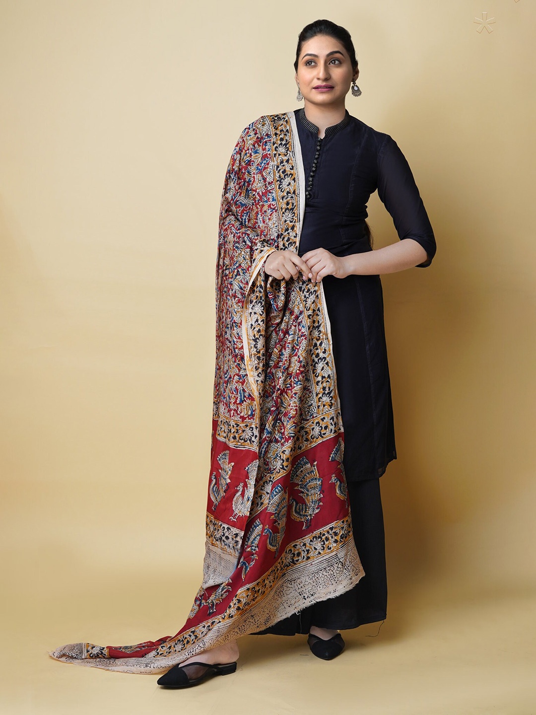Unnati Silks Ethnic Motifs Printed Pure Chanderi Hand Block Kalamkari Dupatta, Cream
Unnati Silks Ethnic Motifs Printed Pure Chanderi Hand Block Kalamkari Dupatta, Cream