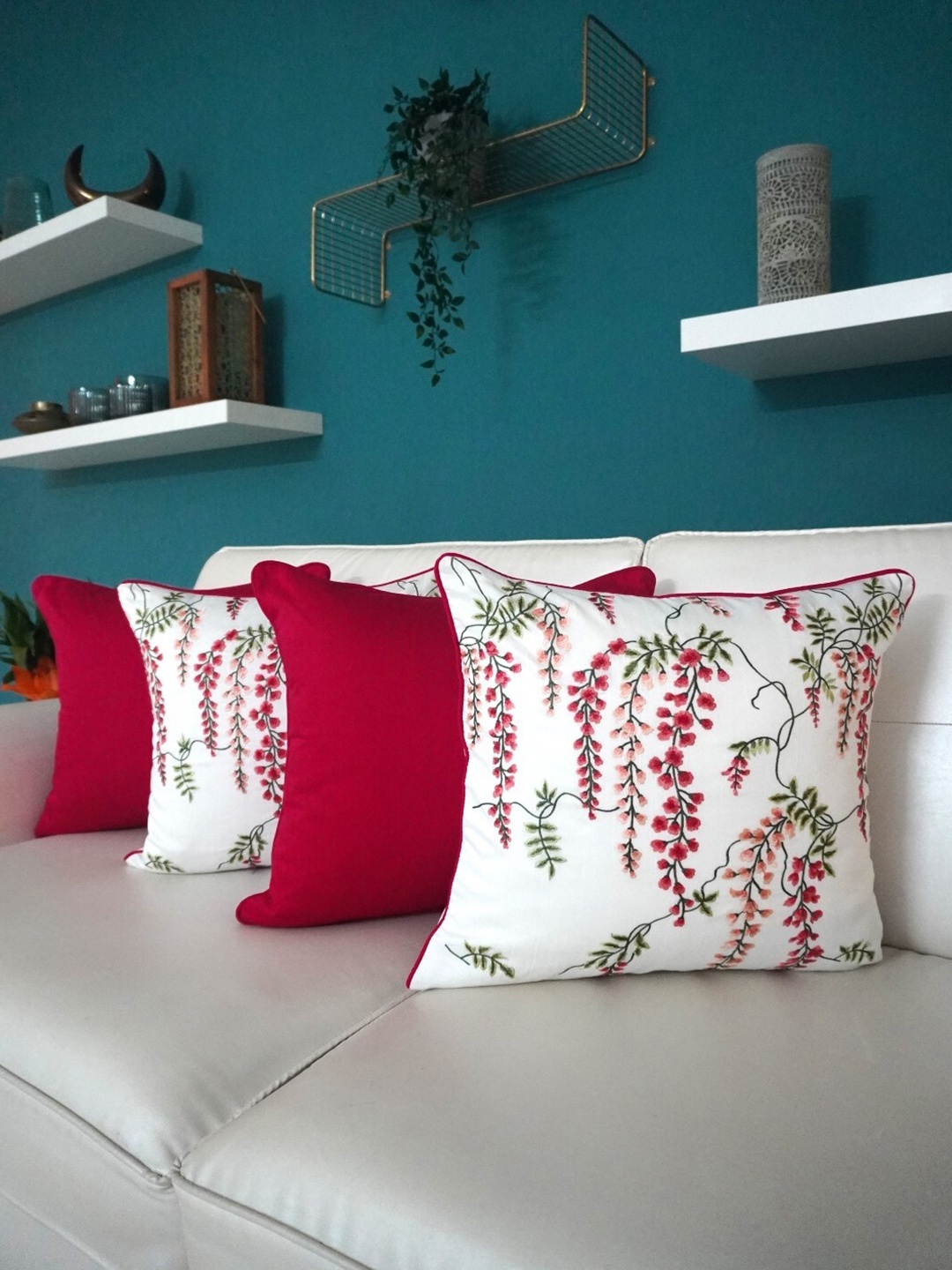 TARA- Sparkling Homes Pink & White 2 Pieces Embroidered Cotton Silk Square Cushion Covers
TARA- Sparkling Homes Pink & White 2 Pieces Embroidered Cotton Silk Square Cushion Covers