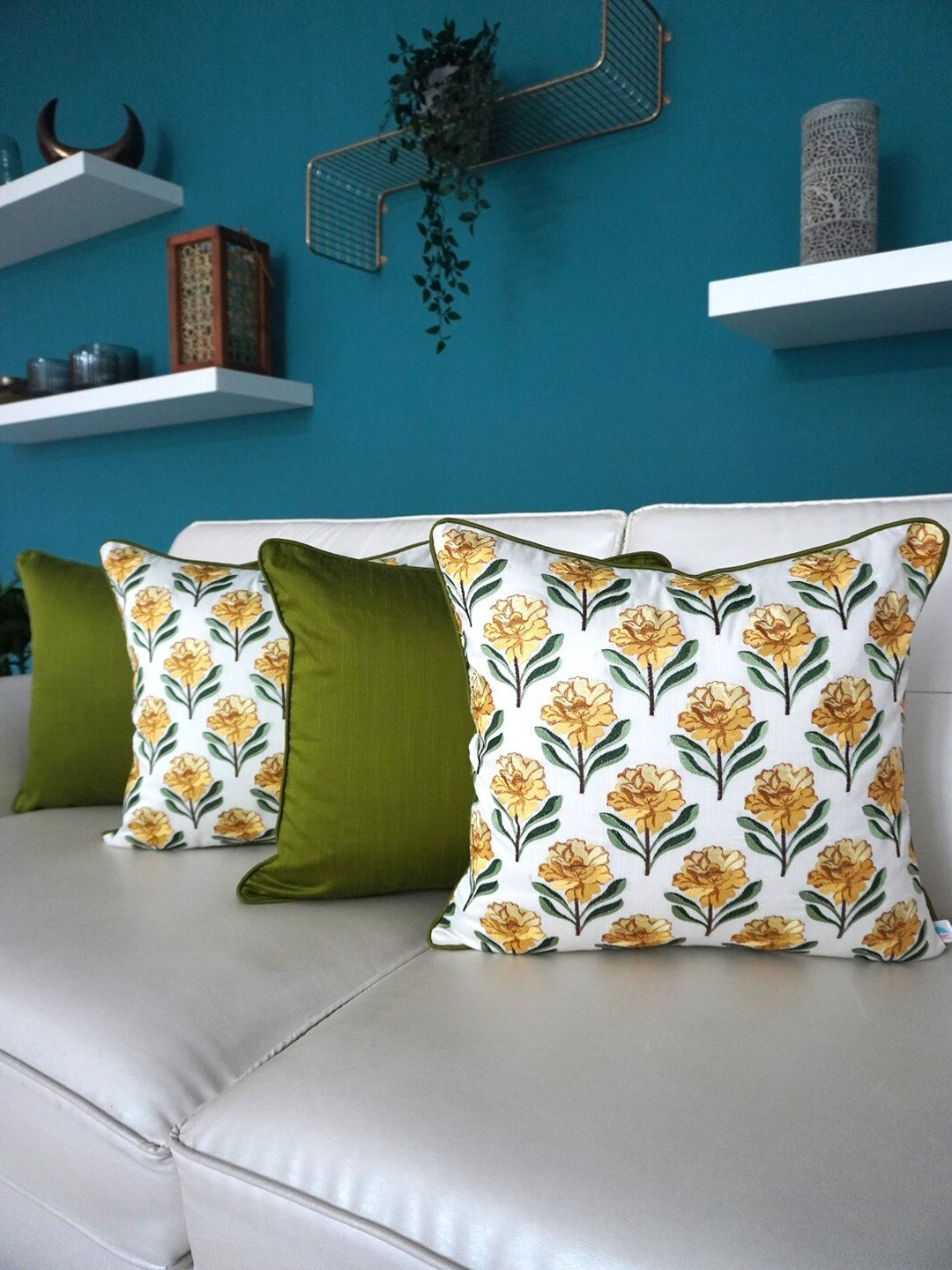 TARA- Sparkling Homes Yellow & White 4-Pieces Embroidered Square Cushion Covers
TARA- Sparkling Homes Yellow & White 4-Pieces Embroidered Square Cushion Covers