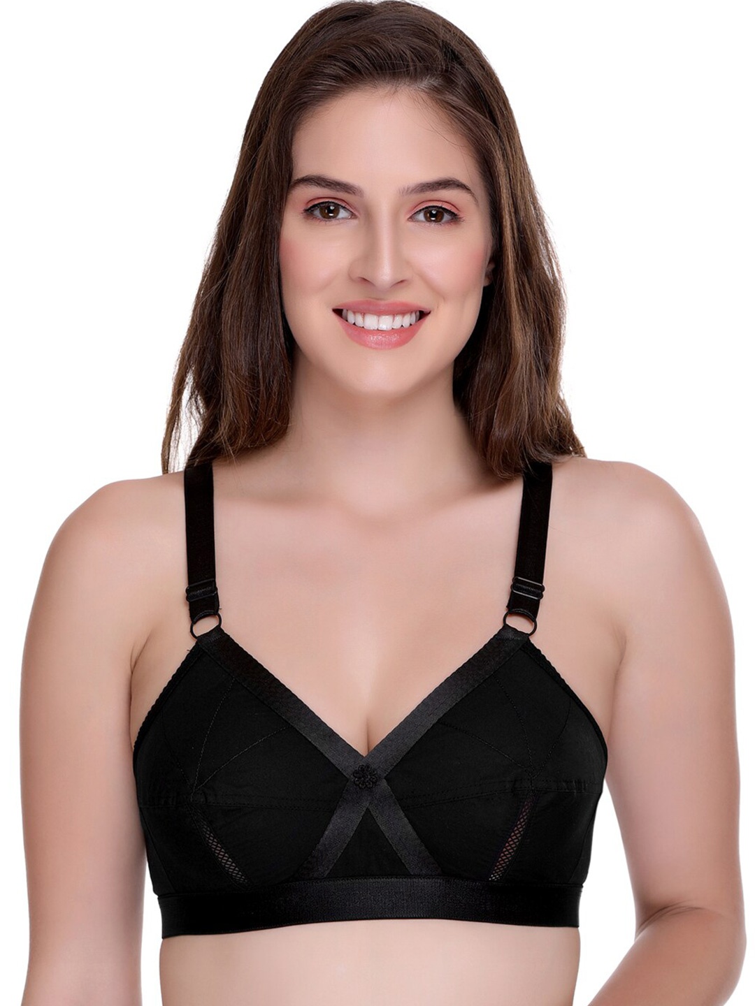 SONA Full Coverage Non-Wired Non Padded Cotton Everyday Bra With All Day Comfort, Black
SONA Full Coverage Non-Wired Non Padded Cotton Everyday Bra With All Day Comfort, Black