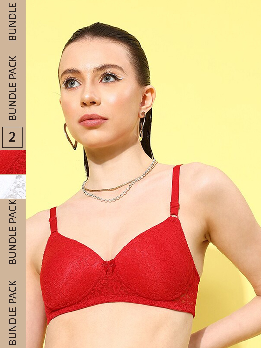 Leading Lady Pack of 2 Floral Lace Full Coverage T-shirt Bra With All Day Comfort, Red
Leading Lady Pack of 2 Floral Lace Full Coverage T-shirt Bra With All Day Comfort, Red