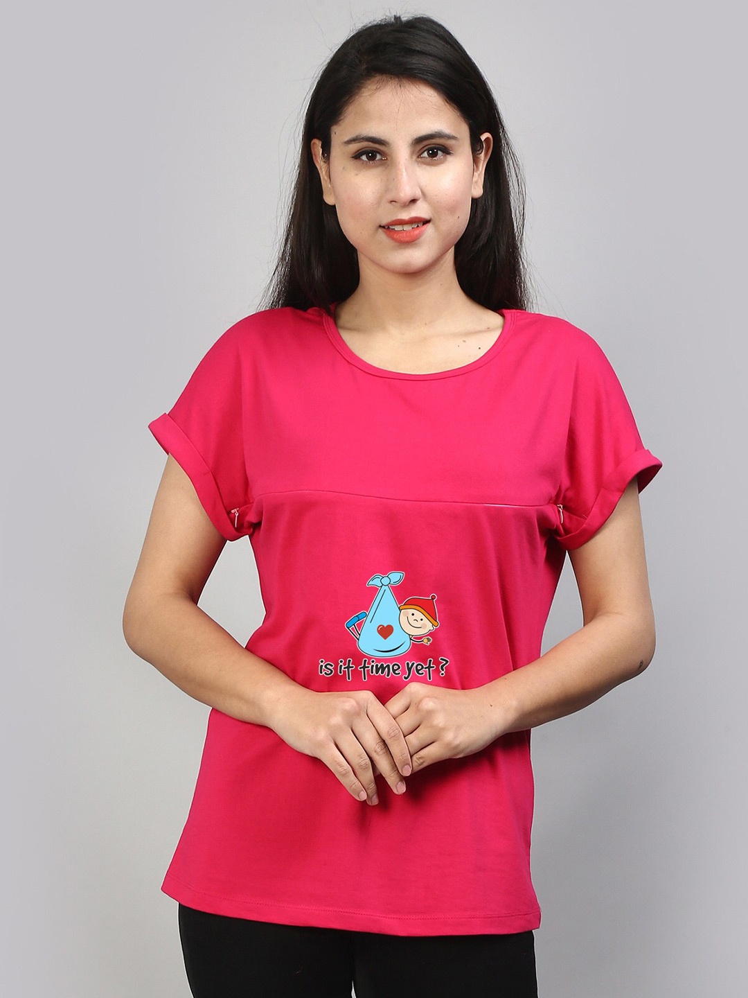 SillyBoom Graphic Printed Round Neck Cotton Regular Maternity T-shirt, Pink
SillyBoom Graphic Printed Round Neck Cotton Regular Maternity T-shirt, Pink