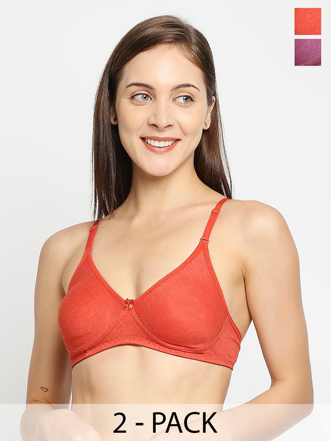 True Shape Pack of 2 Non-Wired Non Padded Seamless Anti Microbial T-Shirt Bra, Purple
True Shape Pack of 2 Non-Wired Non Padded Seamless Anti Microbial T-Shirt Bra, Purple