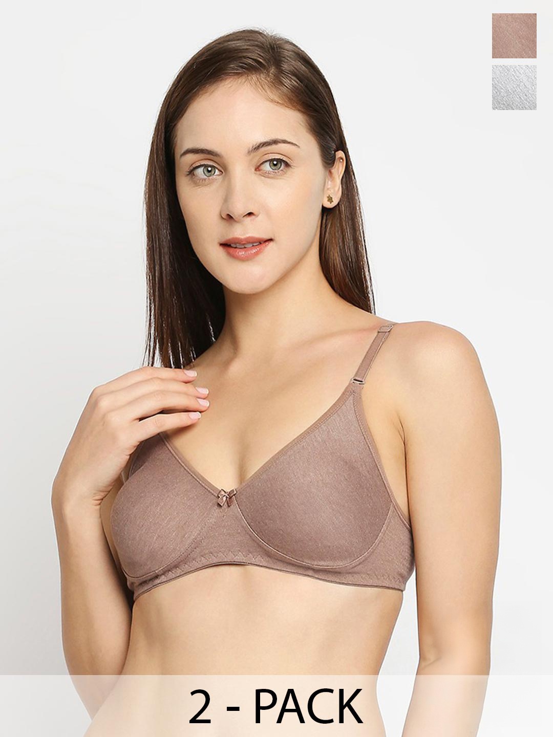 True Shape Pack of 2 Non-Wired Non Padded Seamless T-Shirt Bra With Anti Microbial, Grey
True Shape Pack of 2 Non-Wired Non Padded Seamless T-Shirt Bra With Anti Microbial, Grey