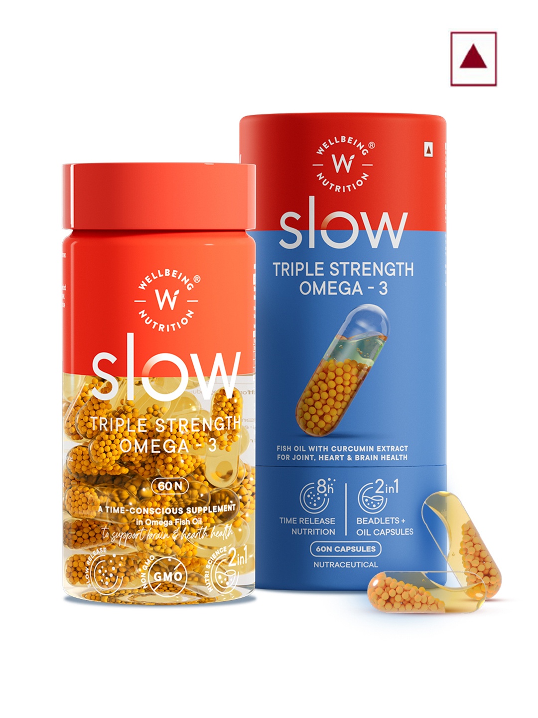Wellbeing Nutrition Slow Virgin Omega 3 Capsules for Brain & Heart - 60 Capsules, Yellow
Wellbeing Nutrition Slow Virgin Omega 3 Capsules for Brain & Heart - 60 Capsules, Yellow