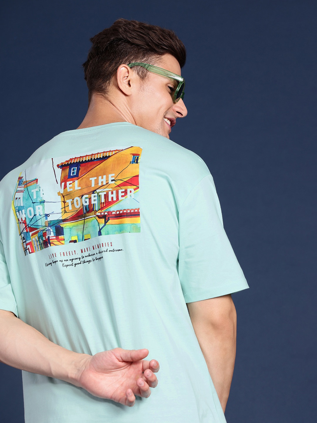 Mast & Harbour Pure Cotton Graphic Printed Drop-Shoulder Sleeves Oversized T-shirt, Green
Mast & Harbour Pure Cotton Graphic Printed Drop-Shoulder Sleeves Oversized T-shirt, Green