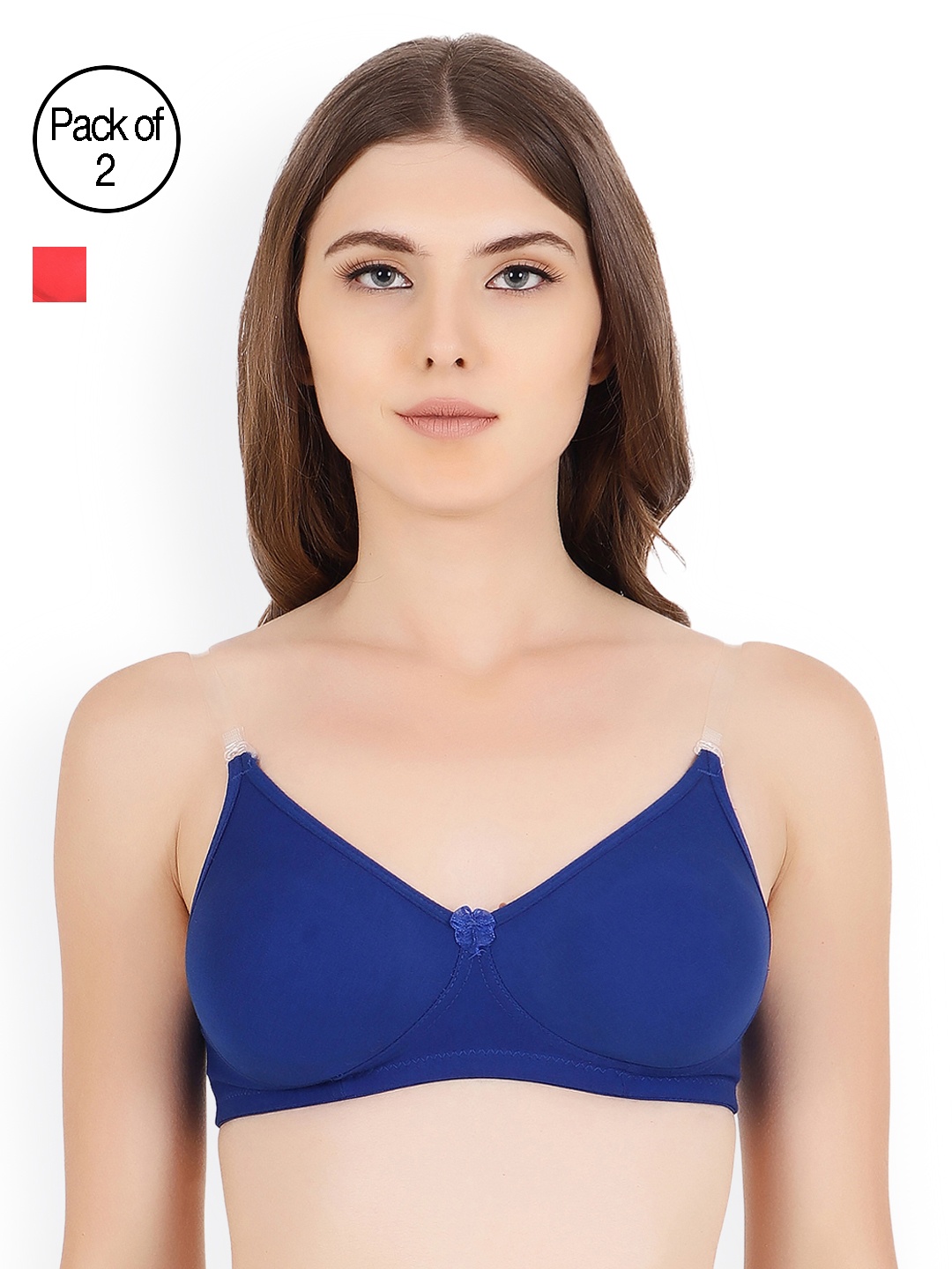 Floret Pack Of Two Solid Non-Wired Non Padded T-shirt Bra Daina_Blue-Tomato_40B-Blue
Floret Pack Of Two Solid Non-Wired Non Padded T-shirt Bra Daina_Blue-Tomato_40B-Blue