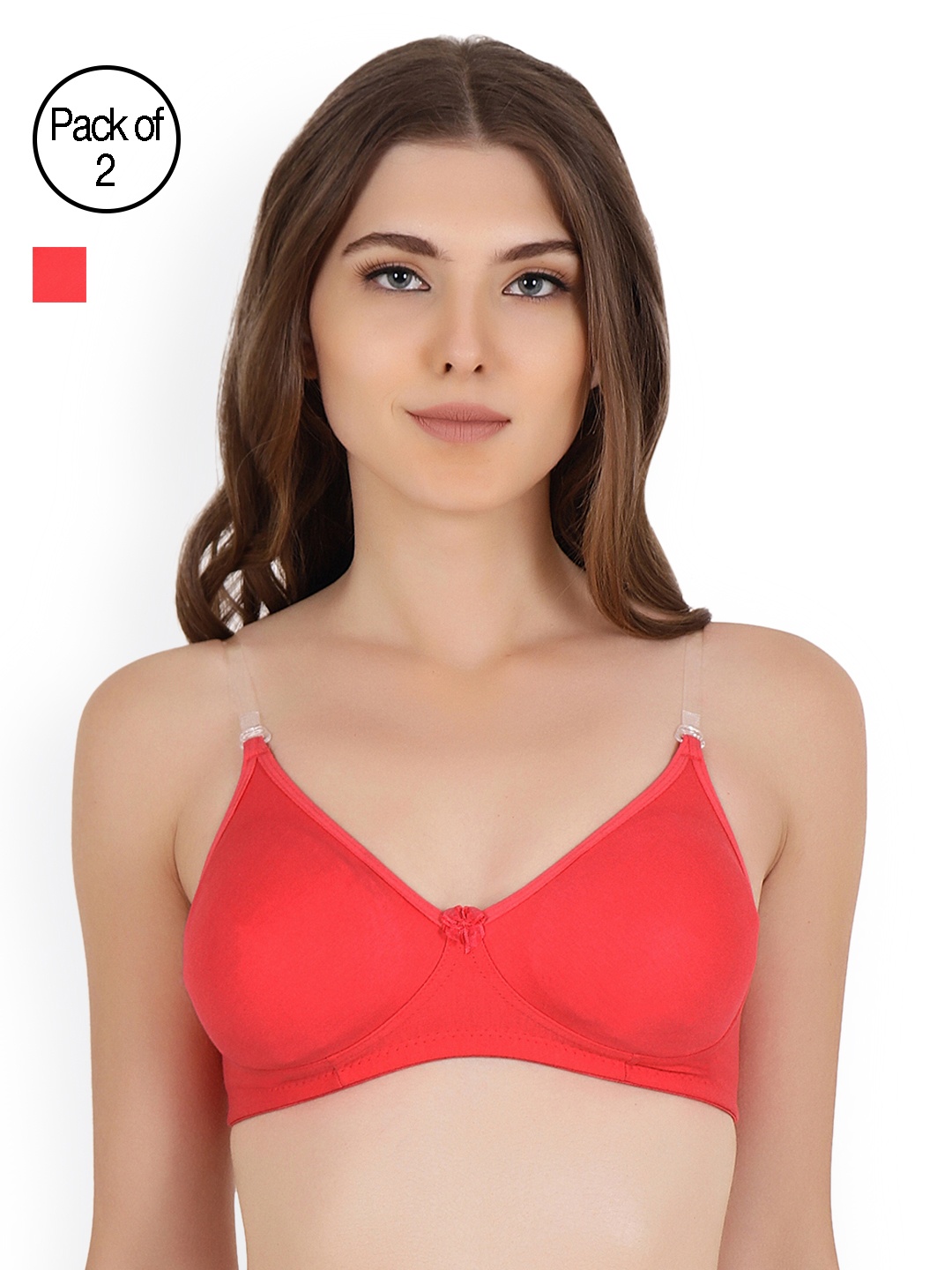Floret Coral Pink Pack of 2 Solid Non-Wired Non Padded T-shirt Bra Daina_Tomato-Tomato_40B
Floret Coral Pink Pack of 2 Solid Non-Wired Non Padded T-shirt Bra Daina_Tomato-Tomato_40B