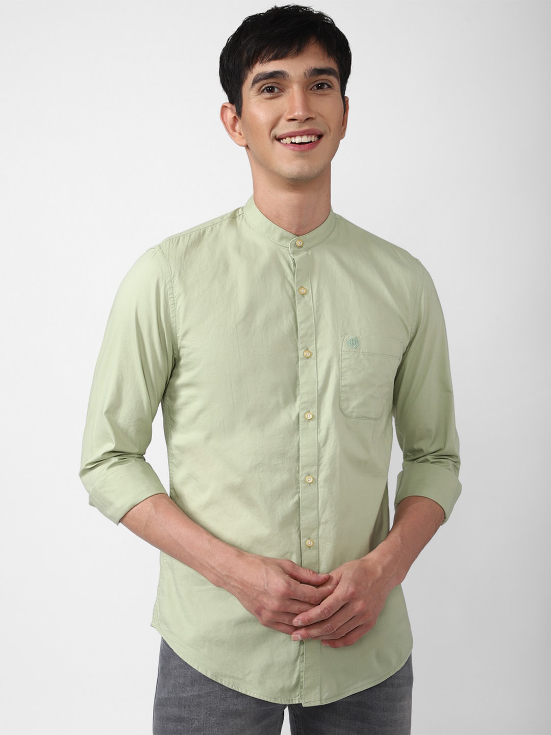 PETER ENGLAND UNIVERSITY Band Collar Slim Fit Opaque Pure Cotton Casual Shirt, Green
PETER ENGLAND UNIVERSITY Band Collar Slim Fit Opaque Pure Cotton Casual Shirt, Green