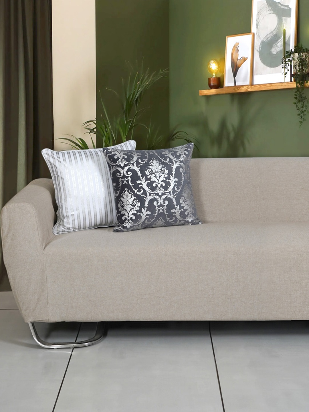 Ode & Cleo Off White & Silver-Toned 2-Pieces Embroidered Pure Cotton Square Cushion Covers
Ode & Cleo Off White & Silver-Toned 2-Pieces Embroidered Pure Cotton Square Cushion Covers