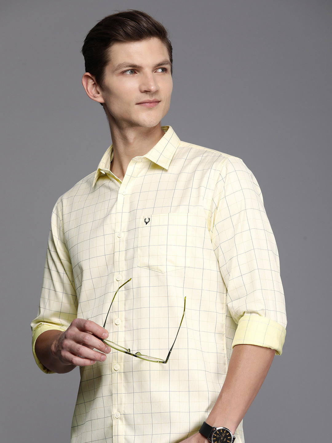 Allen Solly Men Classic Grid Tattersall Checked Pure Cotton Casual Shirt, Yellow
Allen Solly Men Classic Grid Tattersall Checked Pure Cotton Casual Shirt, Yellow