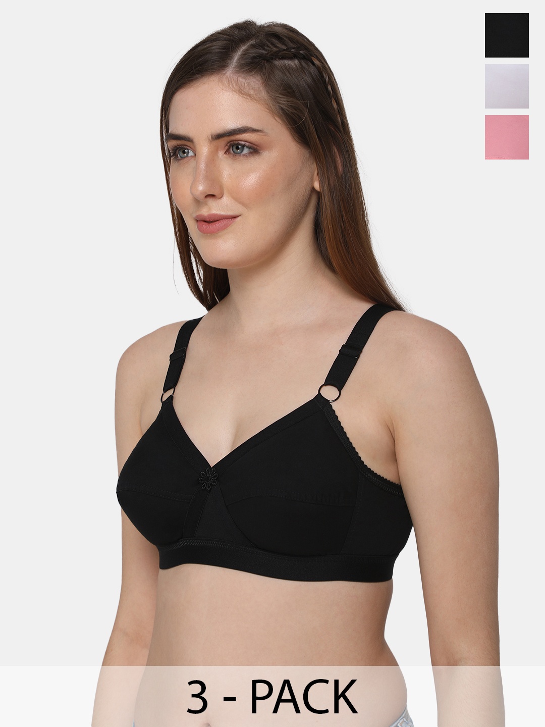 intimacy LINGERIE Pack Of 3 Full Coverage Cotton Everyday Bra With All Day Comfort, Black
intimacy LINGERIE Pack Of 3 Full Coverage Cotton Everyday Bra With All Day Comfort, Black