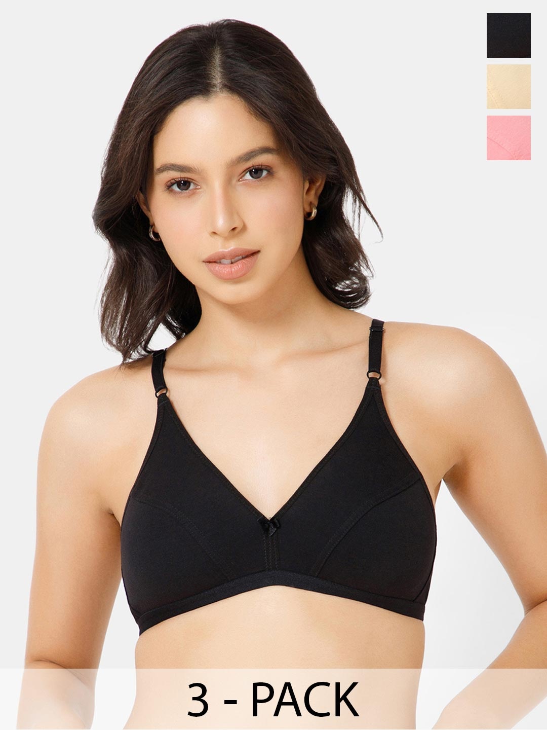 intimacy LINGERIE Pack of 3 Medium Coverage Cotton Plunge Bra with All Day Comfort, Black
intimacy LINGERIE Pack of 3 Medium Coverage Cotton Plunge Bra with All Day Comfort, Black