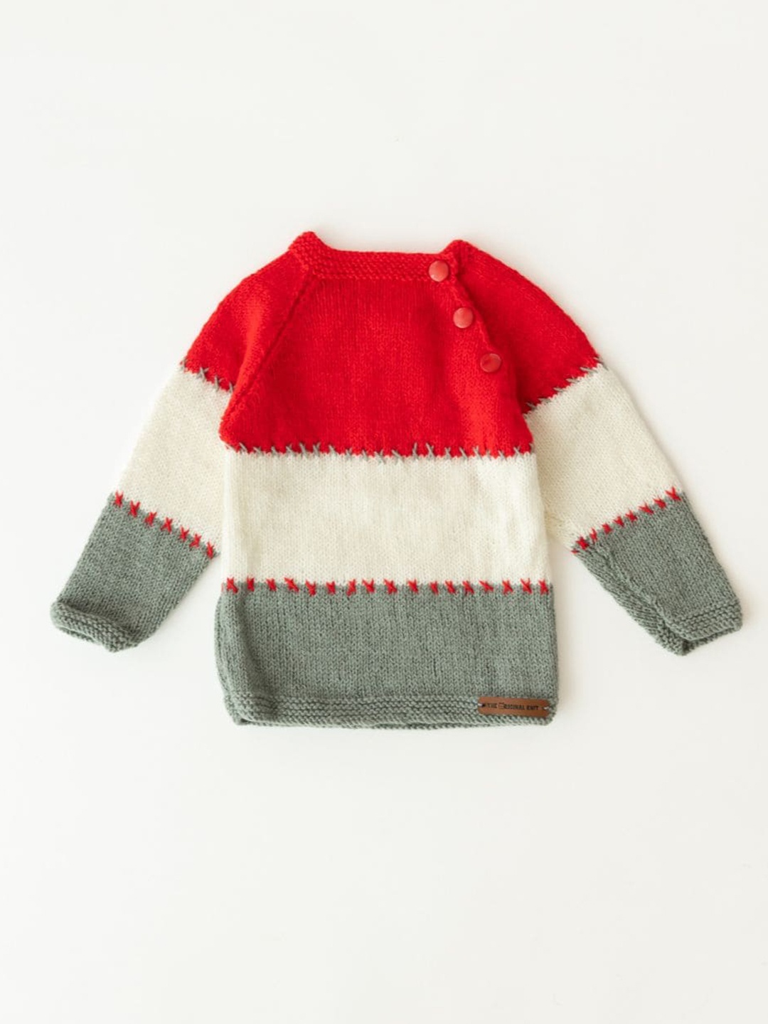 The Original Knit Kids Colourblocked Pullover Sweater, Red