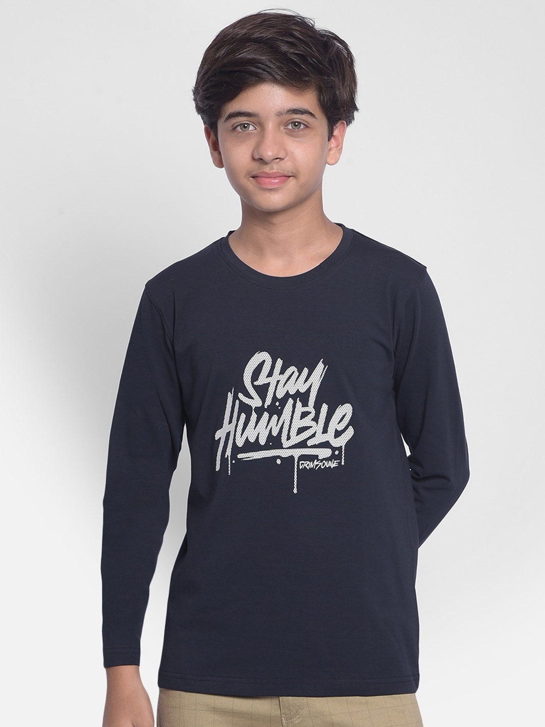 Crimsoune Club Boys Typography Printed Regular Fit Round Neck Cotton T-Shirt, Navy blue
Crimsoune Club Boys Typography Printed Regular Fit Round Neck Cotton T-Shirt, Navy blue