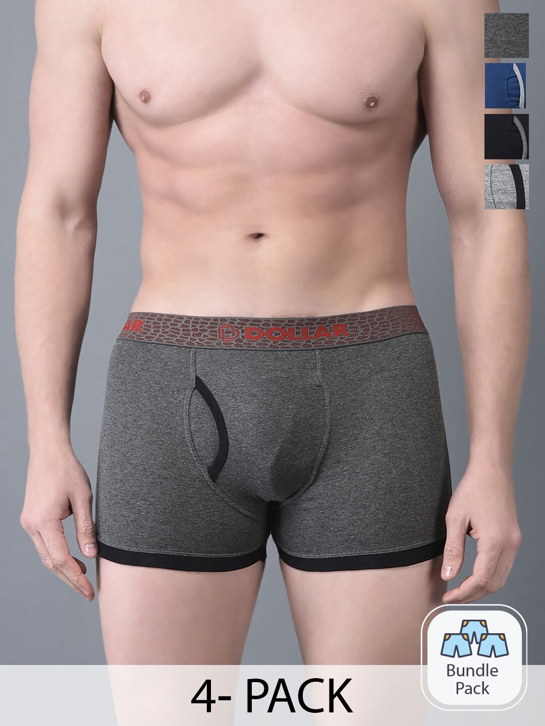Dollar Bigboss Men Solid Pack of 4 Combed Cotton Contoured Pouch Support Trunks, Assorted
Dollar Bigboss Men Solid Pack of 4 Combed Cotton Contoured Pouch Support Trunks, Assorted