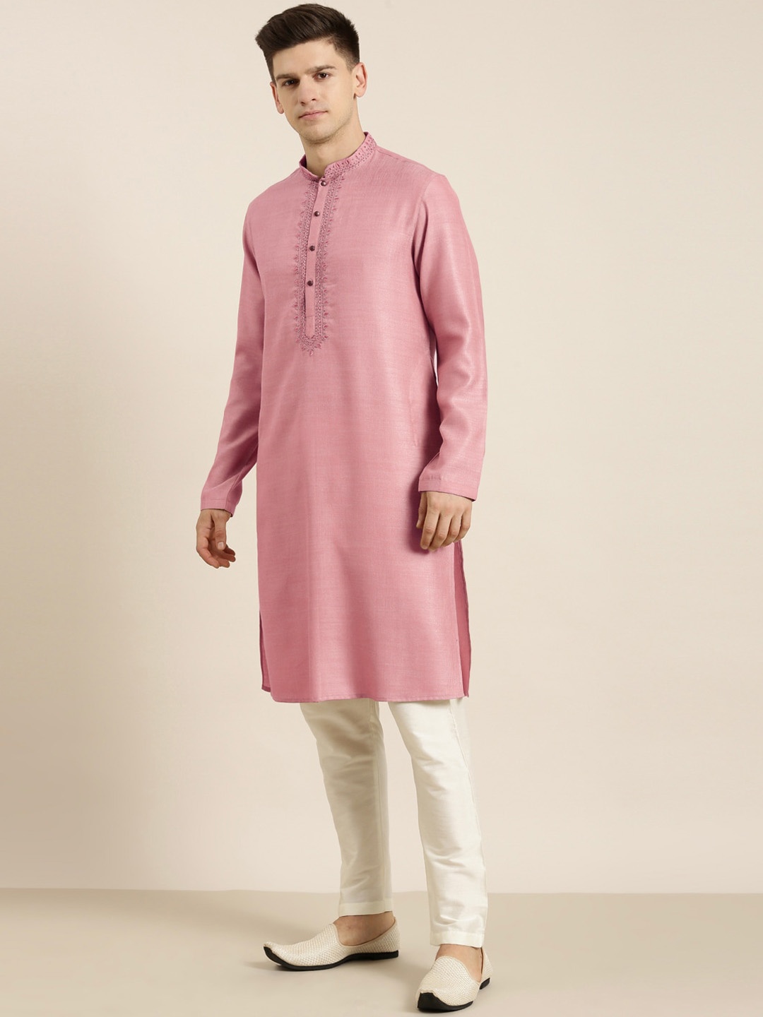 TheEthnic.Co Floral Embroidered Thread Work Pure Cotton Straight Kurta with Trousers, Rose
TheEthnic.Co Floral Embroidered Thread Work Pure Cotton Straight Kurta with Trousers, Rose