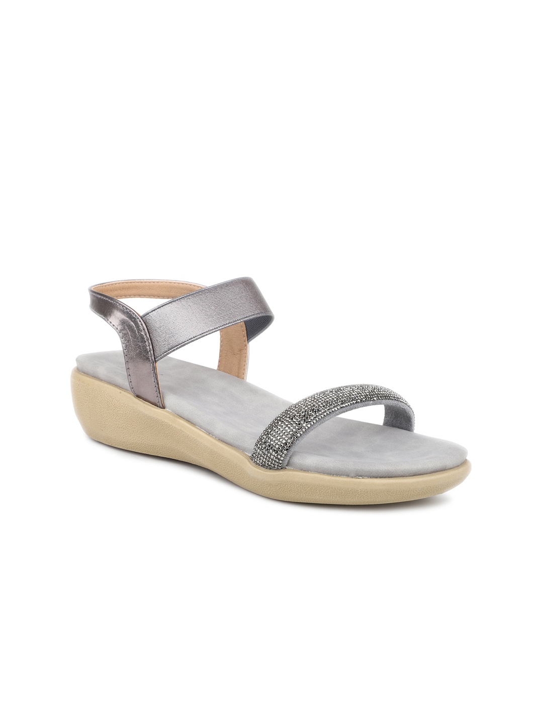 Inc 5 Embellished Open Toe Flats, Metallic