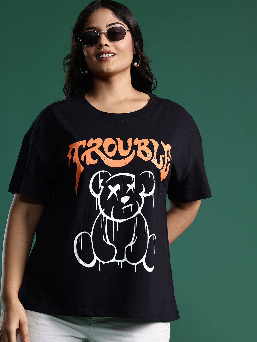 DressBerry Plus Size Graphic Printed Drop-Shoulder Sleeves Pure Cotton T-shirt, Black
DressBerry Plus Size Graphic Printed Drop-Shoulder Sleeves Pure Cotton T-shirt, Black
