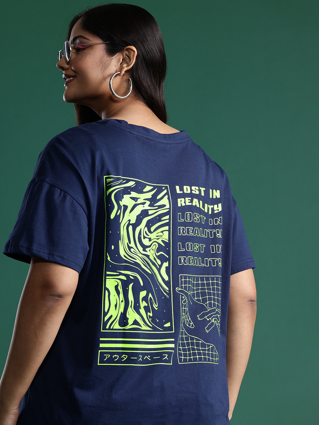 DressBerry Curve Plus Size Printed Drop-Shoulder Sleeves Pure Cotton T-shirt, Navy blue
DressBerry Curve Plus Size Printed Drop-Shoulder Sleeves Pure Cotton T-shirt, Navy blue
