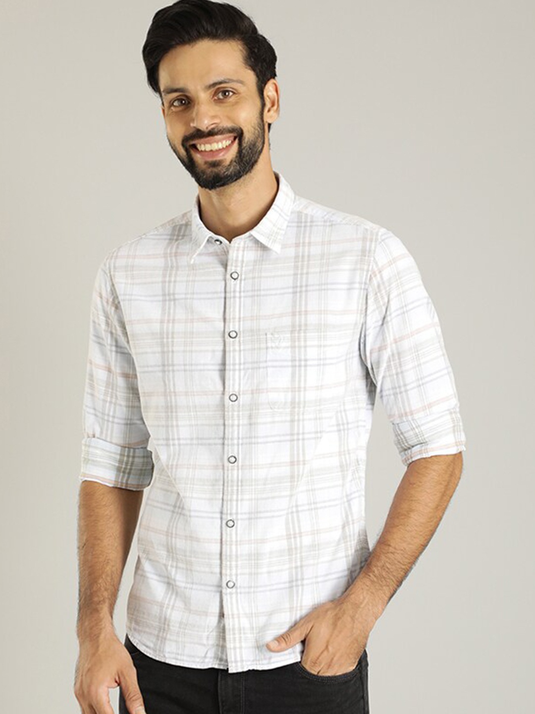 Indian Terrain Classic Slim Fit Tartan Checked Spread Collar Casual Pure Cotton Shirt, Blue
Indian Terrain Classic Slim Fit Tartan Checked Spread Collar Casual Pure Cotton Shirt, Blue