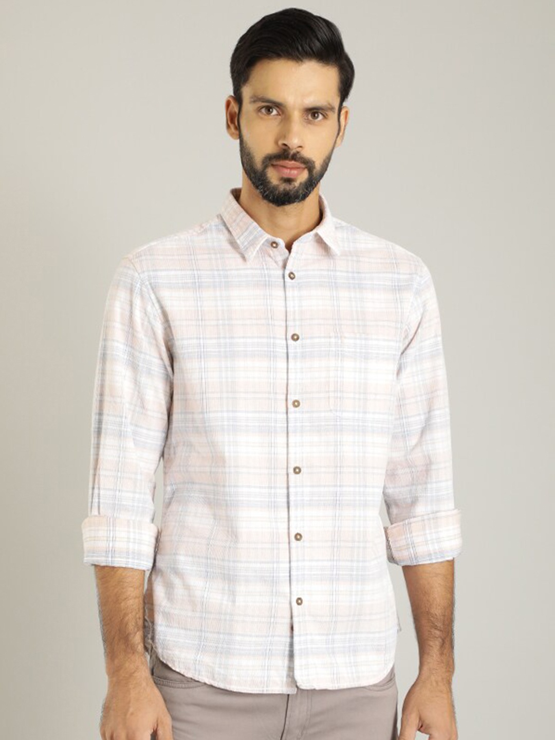 Indian Terrain Tartan Checked Classic Regular Fit Opaque Cotton Casual Shirt, White
Indian Terrain Tartan Checked Classic Regular Fit Opaque Cotton Casual Shirt, White