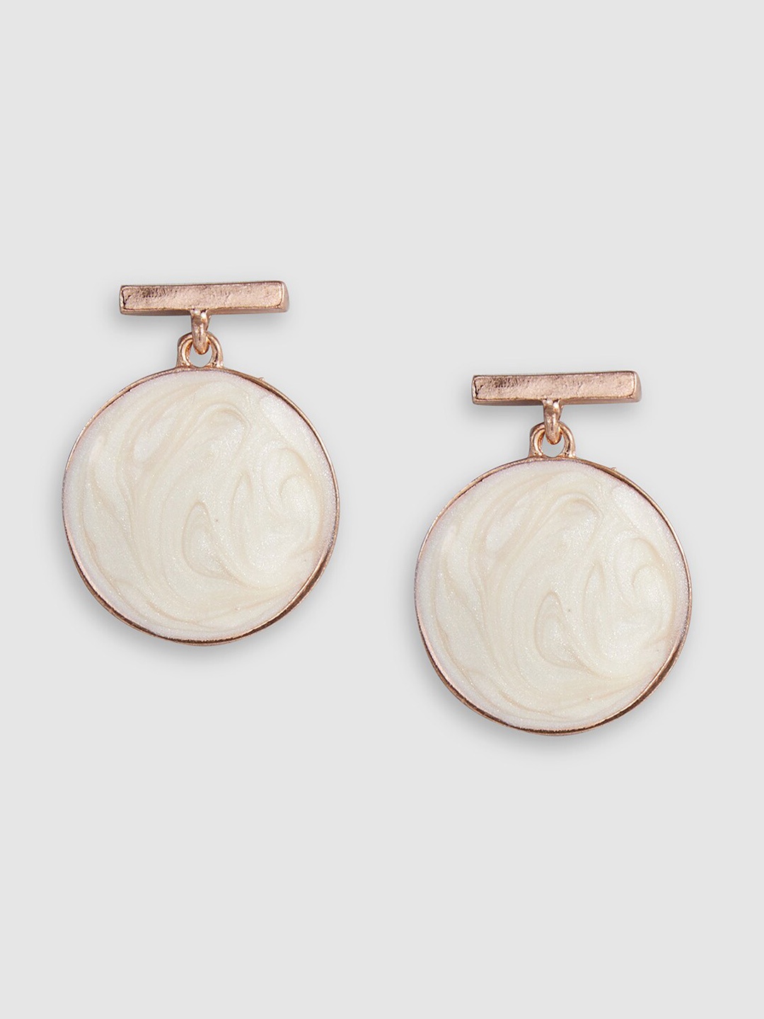 Globus Rose Gold-Plated Circular Stud Earrings