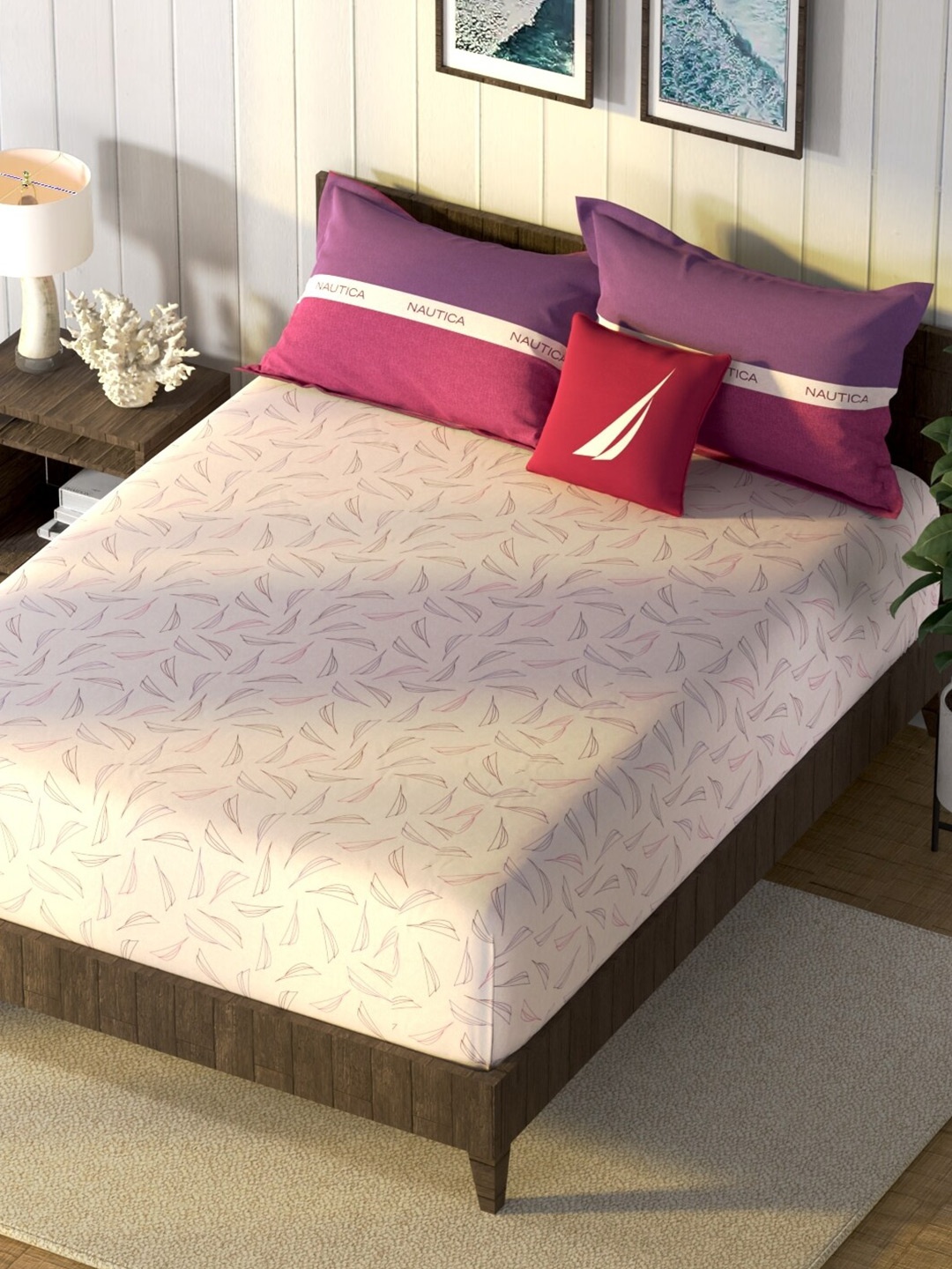 Nautica Noridge Magenta & Purple Printed Cotton 160 TC King Bedsheet with 2 Pillow Covers
Nautica Noridge Magenta & Purple Printed Cotton 160 TC King Bedsheet with 2 Pillow Covers