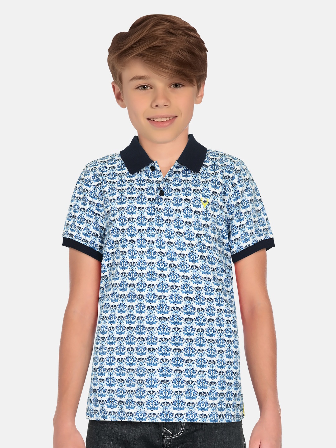 Allen Solly Junior Boys Ethnic Motif Regular Fit Printed Polo Collar Cotton T-Shirts, Blue
Allen Solly Junior Boys Ethnic Motif Regular Fit Printed Polo Collar Cotton T-Shirts, Blue